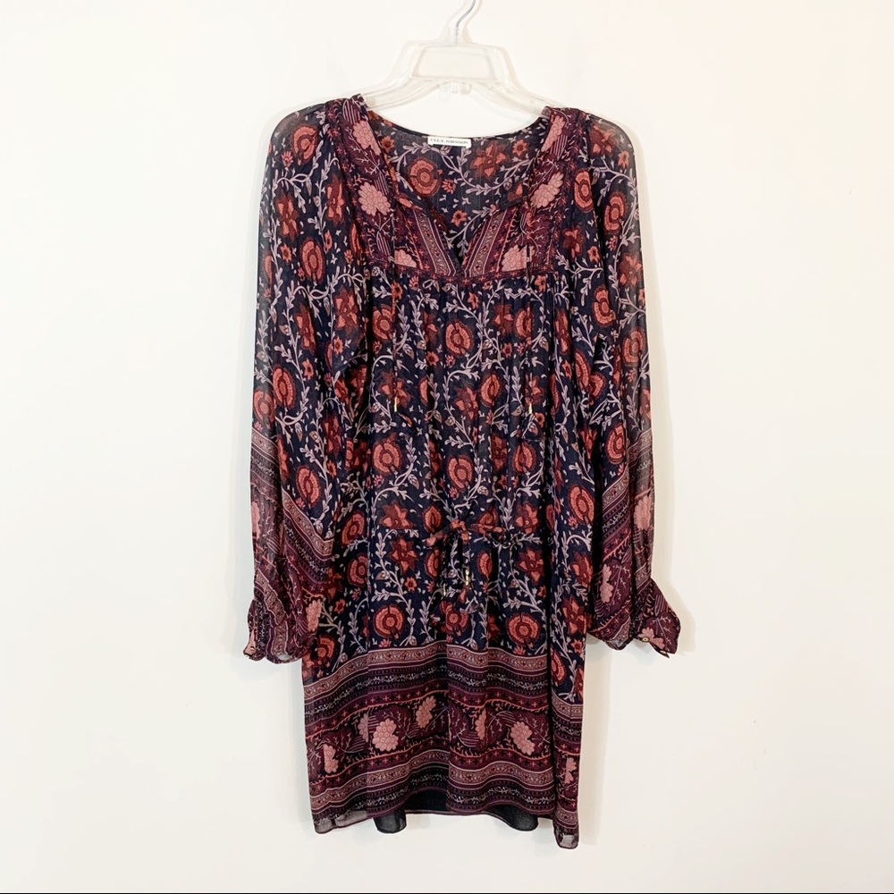 Ulla Johnson • Floral Silk Long Sleeve Dress